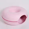 Wholesale Luxury Creative Double-Storey Donuts Shape Custom Felt Pet Cat Bed New Hot Manufacturer's Peekaboo Cat Cave Solid