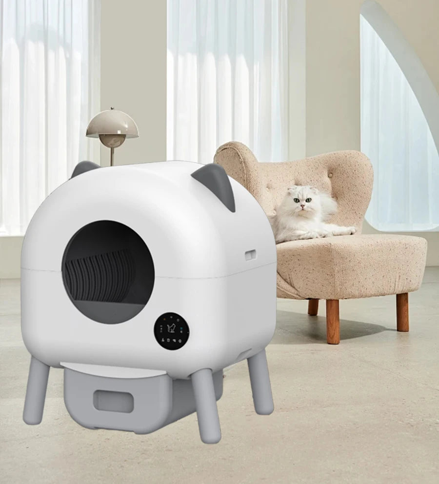 WiFi Enabled 76L Large Space Automatic Self-Cleaning Cat Litter Box Luxury Smart Cat Toilet Easy Clean Odor Removal