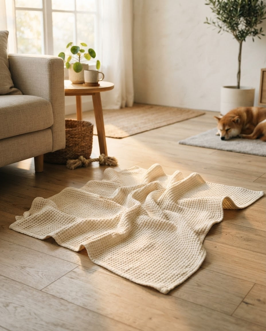 Cotton Waffle Pet Blanket