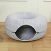 Wholesale Luxury Creative Double-Storey Donuts Shape Custom Felt Pet Cat Bed New Hot Manufacturer's Peekaboo Cat Cave Solid