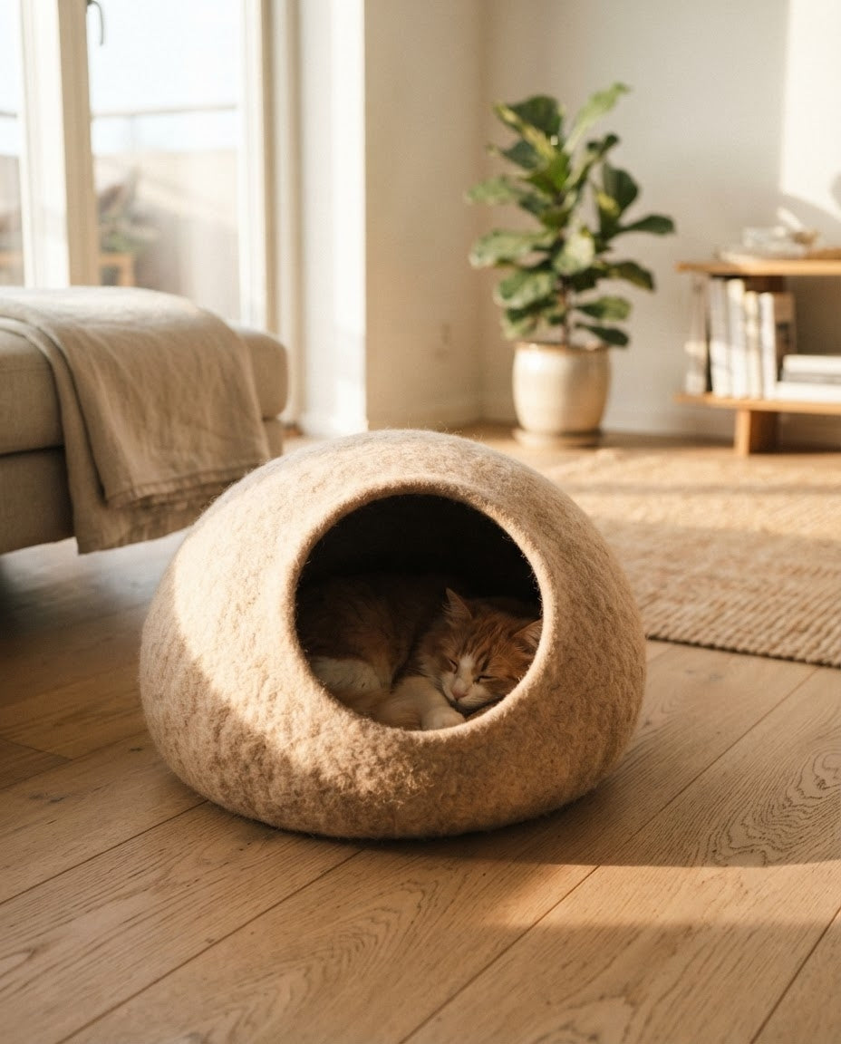 Felted Wool Cat Cave